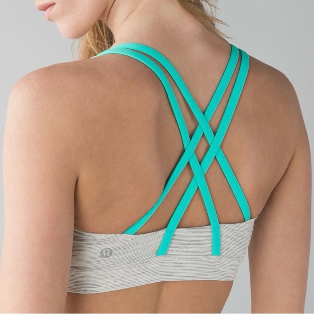 Lululemon Energy‎ Bra Sz 6 Wee Are From Space Nimbus Battleship/Citra Lime